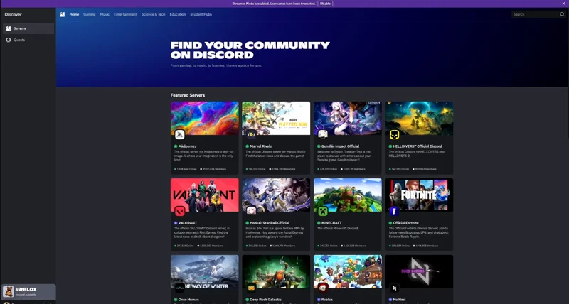 Opening the Discord app