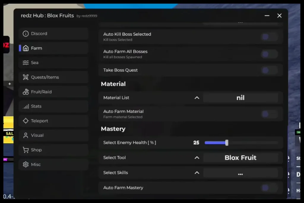 RedZ Hub Blox Fruit Script